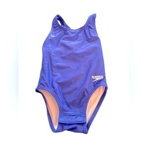 Speedo Infant 1 PC Racerback Swimsuit Size 12M Royal Blue Snap Crotch Lined